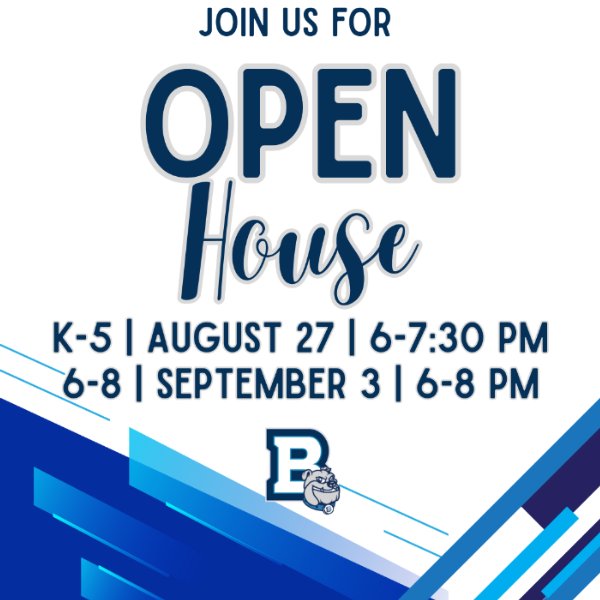 2025-2026 OPEN HOUSE FOR GRADES 6-8